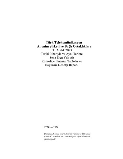 Thumbnail Türk Telekom
 Financial Statement 2023