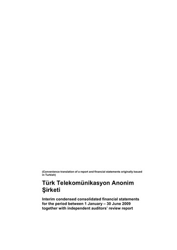 Thumbnail Türk Telekom
 Half-year Report 2009-h1