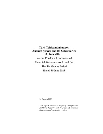 Thumbnail Türk Telekom
 Half-year Report 2023-h1
