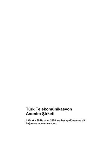 Vorschaubild Türk Telekom
 Halbjahresbericht 2008-h1