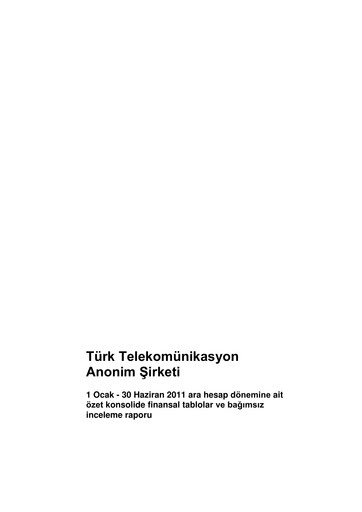 Vorschaubild Türk Telekom
 Halbjahresbericht 2011-h1