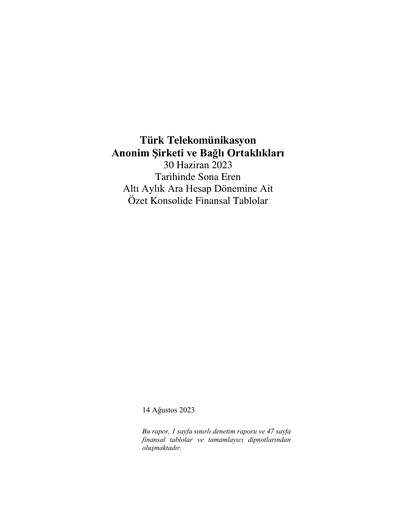 Vorschaubild Türk Telekom
 Halbjahresbericht 2023-h1