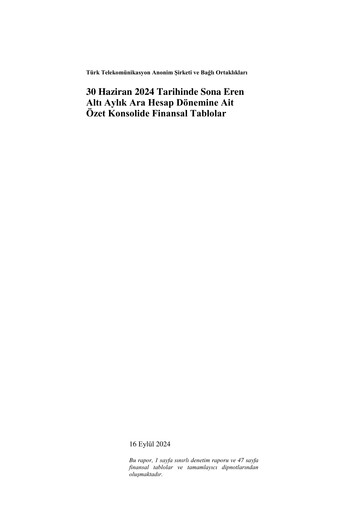 Vorschaubild Türk Telekom
 Halbjahresbericht 2024-h1