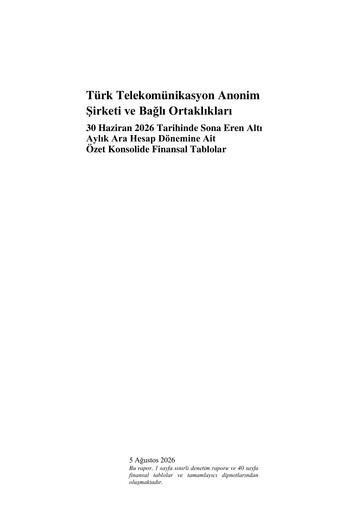 Vorschaubild Türk Telekom
 Halbjahresbericht 2026-h1