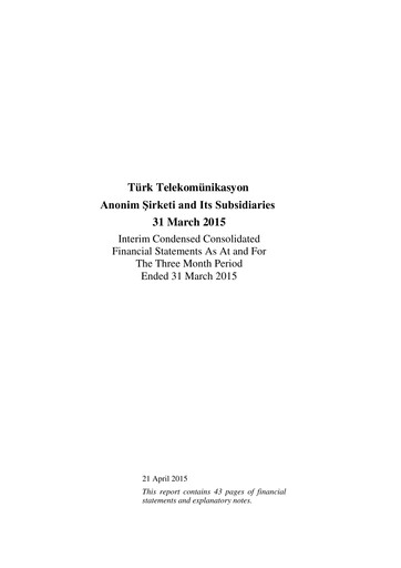 Miniature Türk Telekom
 Rapport trimestriel 2015-q1