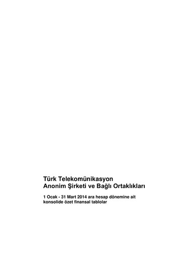 Thumbnail Türk Telekom
 Quarterly Report 2014-q1