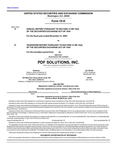 Thumbnail PDF Solutions Annual Report 2005