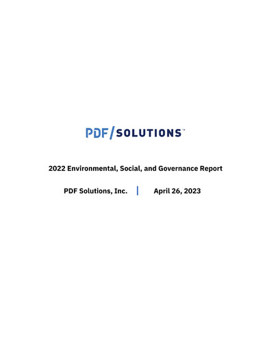 Thumbnail PDF Solutions ESG Report 2022