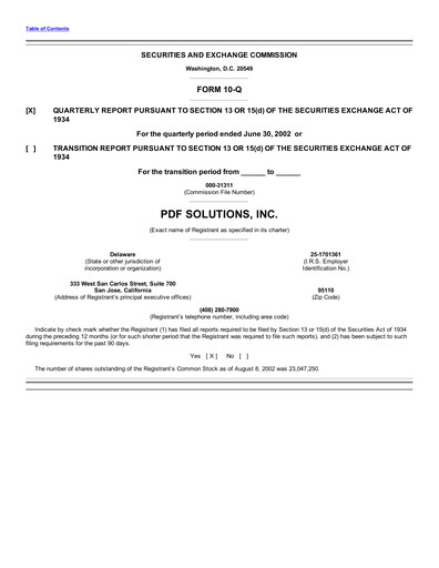 Thumbnail PDF Solutions Quarterly Report 2002-q2