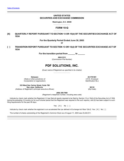 Thumbnail PDF Solutions Quarterly Report 2003-q2