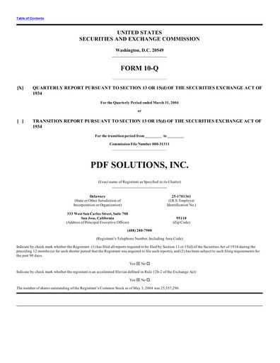Thumbnail PDF Solutions Quarterly Report 2004-q1