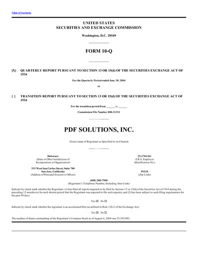Thumbnail PDF Solutions Quarterly Report 2004-q2