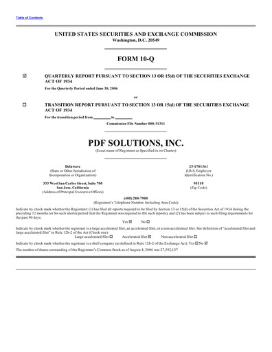 Thumbnail PDF Solutions Quarterly Report 2006-q2