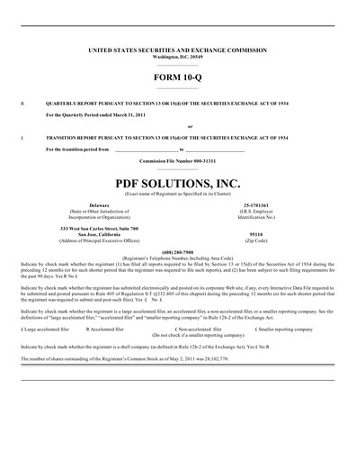 Thumbnail PDF Solutions Quarterly Report 2011-q1