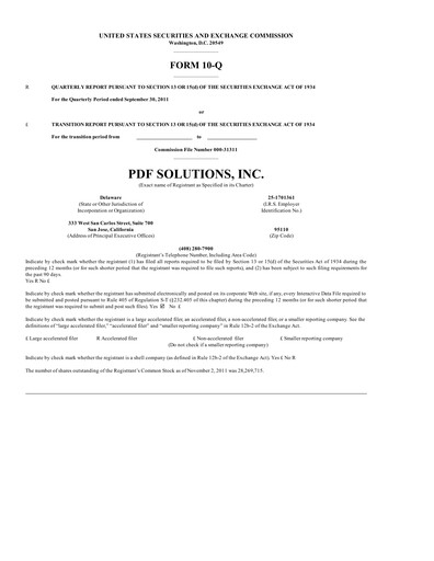 Thumbnail PDF Solutions Quarterly Report 2011-q3
