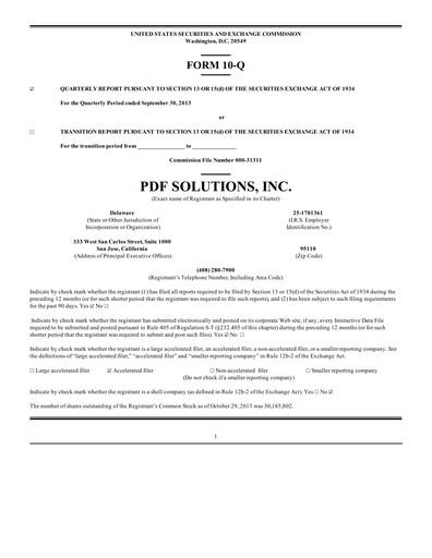 Thumbnail PDF Solutions Quarterly Report 2013-q3