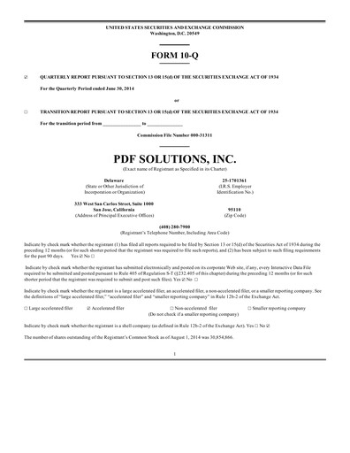 Thumbnail PDF Solutions Quarterly Report 2014-q2
