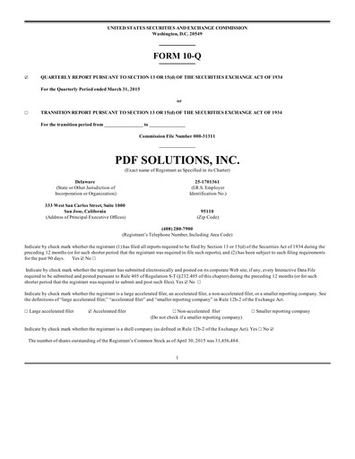 Thumbnail PDF Solutions Quarterly Report 2015-q1