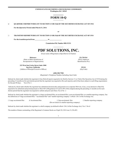 Thumbnail PDF Solutions Quarterly Report 2016-q1