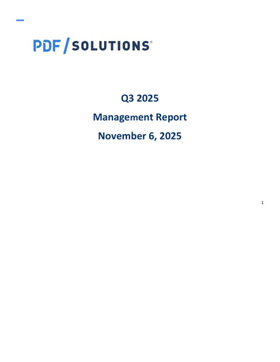 Thumbnail PDF Solutions Quarterly Report 2025-q3