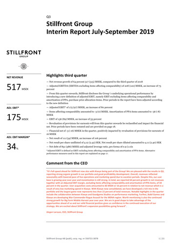 Miniature Stillfront Group Rapport trimestriel 2019-q3