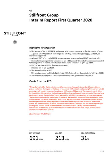 Miniature Stillfront Group Rapport trimestriel 2020-q1