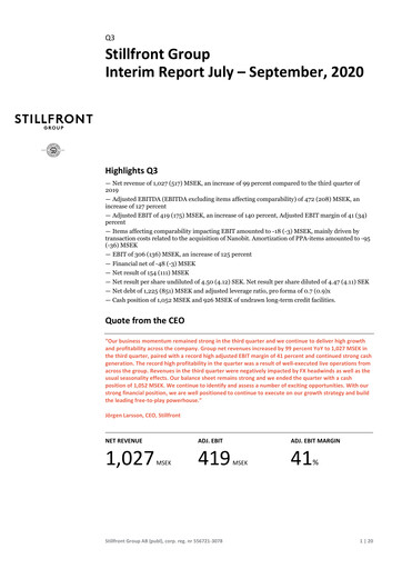 Miniature Stillfront Group Rapport trimestriel 2020-q3
