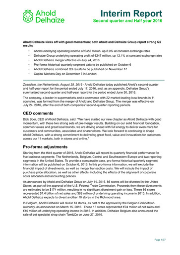 Vorschaubild Ahold Delhaize Halbjahresbericht 2016-h1