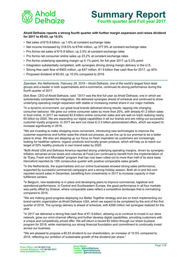 Vorschaubild Ahold Delhaize Quartalsbericht 2017-q4