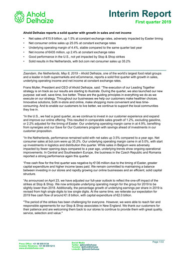 Vorschaubild Ahold Delhaize Quartalsbericht 2019-q1