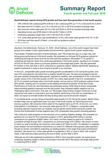Vorschaubild Ahold Delhaize Quartalsbericht 2019-q4