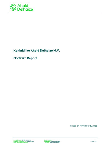 Vorschaubild Ahold Delhaize Quartalsbericht 2025-q3