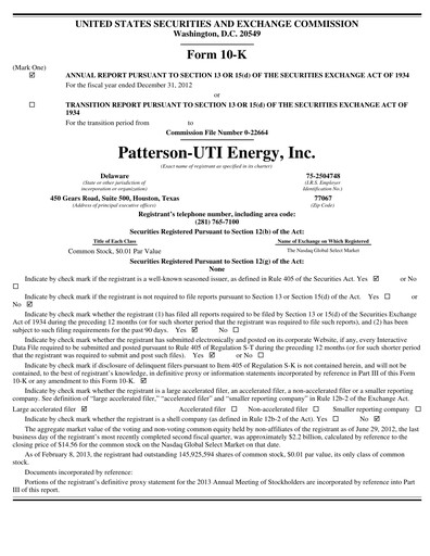 Thumbnail Patterson-UTI Energy Annual Report 2012