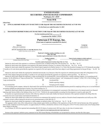 Thumbnail Patterson-UTI Energy Annual Report 2023