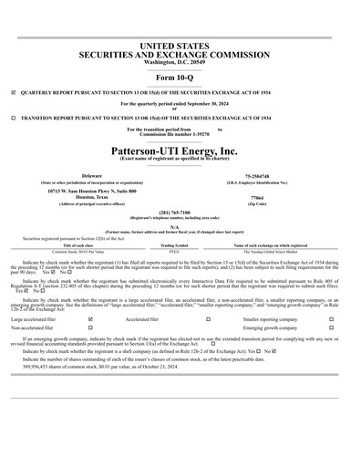 Thumbnail Patterson-UTI Energy Quarterly Report 2024-q3