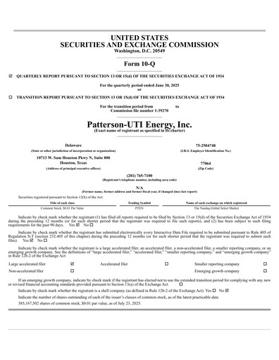 Thumbnail Patterson-UTI Energy Quarterly Report 2025-q2
