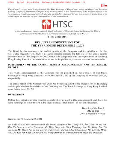 Thumbnail Huatai Securities Annual Report 2020