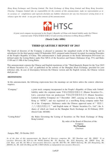 Thumbnail Huatai Securities Quarterly Report 2015-q3