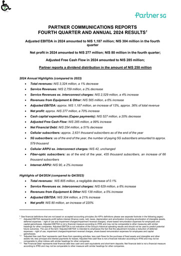 Thumbnail Partner Communications Quarterly Report 2024-q4