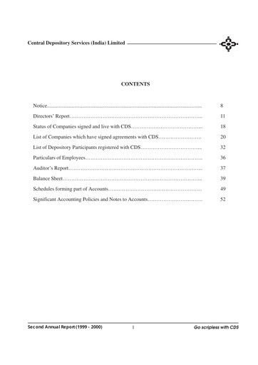 Thumbnail CDSL Annual Report 1999-2000