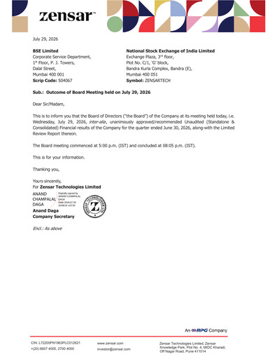 Vorschaubild Zensar Quartalsbericht 2026-2027-q1
