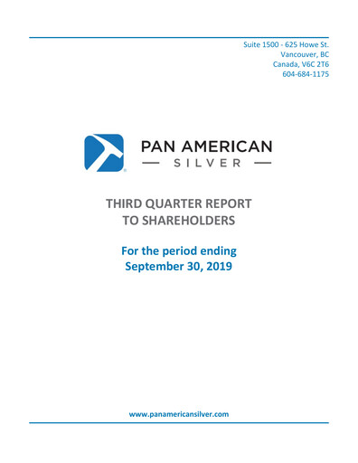 Thumbnail Pan American Silver
 Quarterly Report 2019-q3