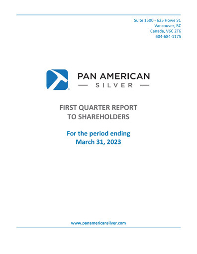 Thumbnail Pan American Silver
 Quarterly Report 2023-q1