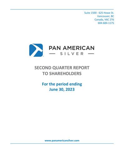 Thumbnail Pan American Silver
 Quarterly Report 2023-q2