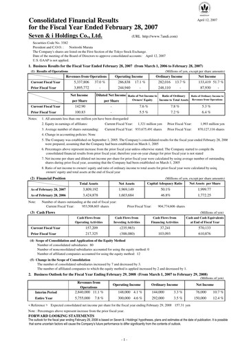 Thumbnail 7-Eleven Financial Statement 2006