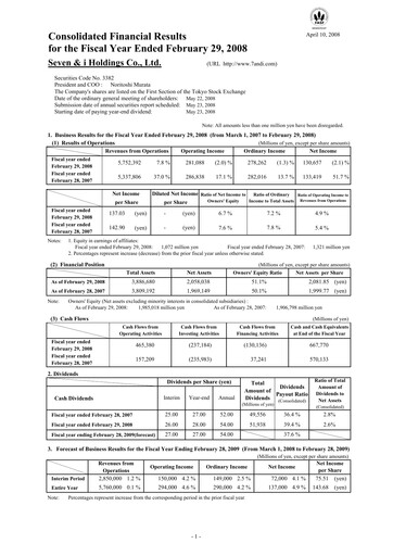 Thumbnail 7-Eleven Financial Statement 2007
