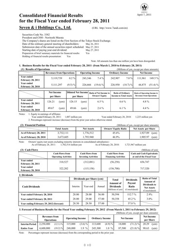 Thumbnail 7-Eleven Financial Statement 2010
