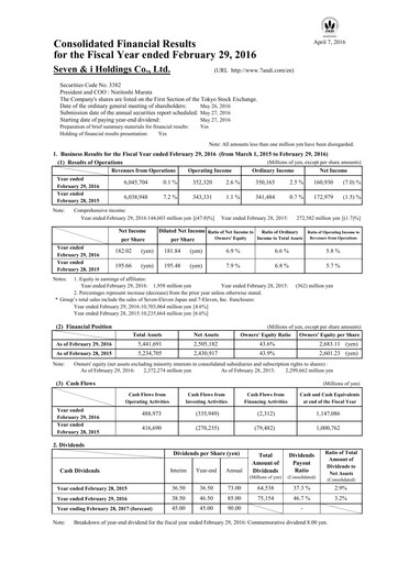 Thumbnail 7-Eleven Financial Statement 2015