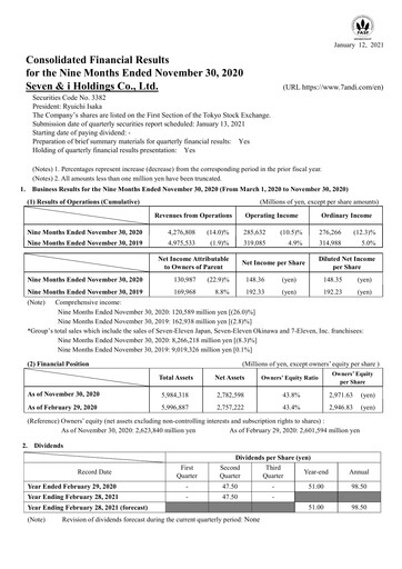 Thumbnail 7-Eleven Financial Statement 2020-9m