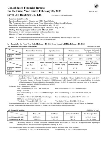 Thumbnail 7-Eleven Financial Statement 2022